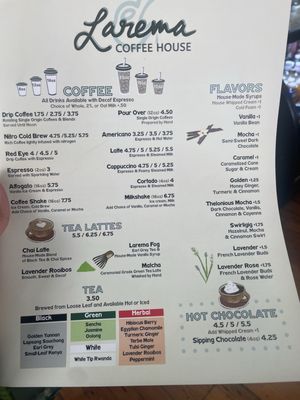 Menu photo 1 Larema Coffee House Rocky Mount, NC Menu photo 1 Larema Coffee House Rocky Mount, NC