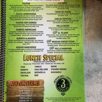 3 Tequilas - Menu3 - Mexican Near Me - Edmond, Oklahoma