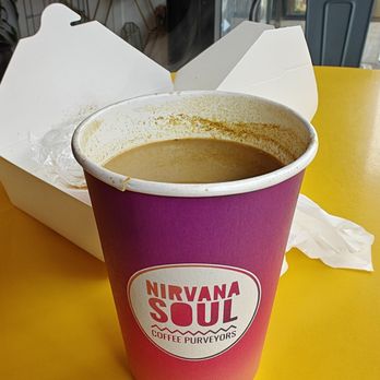 Nirvana Soul Coffee - The Golden Child chai latte with recommended macadamia nut milk - Coffee & Tea Near Me - San Jose, California Nirvana Soul Coffee - The Golden Child chai latte with recommended macadamia nut milk - Coffee & Tea Near Me - San Jose, California