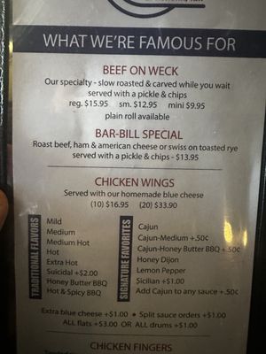 Menu photo 8 Bar Bill Tavern East Aurora, NY Menu photo 8 Bar Bill Tavern East Aurora, NY