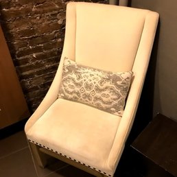 This chair in the men's locker room is meant to look relaxing, but is in desperate need of a cleaning instead. This chair in the men's locker room is meant to look relaxing, but is in desperate need of a cleaning instead.