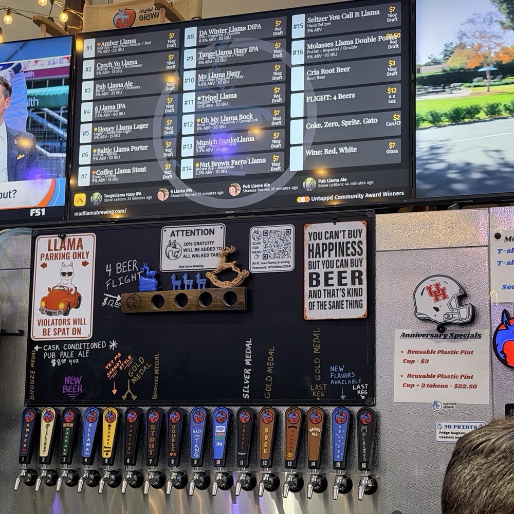 Mad Llama Brewing - Beer on tap - Breweries Near Me - Spring, Texas Mad Llama Brewing - Beer on tap - Breweries Near Me - Spring, Texas