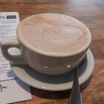 Cachette Bistro & Creperie - Close up of the mega sized mocha you get for $4 - Creperies Near Me - Bethlehem, Pennsylvania