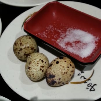 Mansun Sushi - $45 dinner special - Side dishes- quail egg with salt - Japanese Near Me - Walnut, California