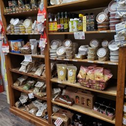 shelves of food and condiments shelves of food and condiments