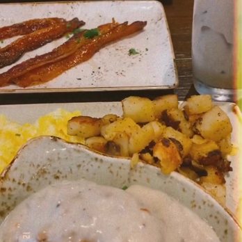 First Watch - Trifecta Millionaire bacon  Biscuits and gravy! - Breakfast & Brunch Near Me - Pearland, Texas