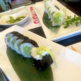 Sushi Pop - Cucumber Roll (bottom) & Avocado Roll (top) - Japanese Near Me - Fullerton, California Sushi Pop - Cucumber Roll (bottom) & Avocado Roll (top) - Japanese Near Me - Fullerton, California
