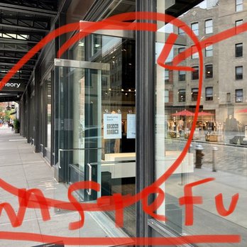 Theory Meatpacking - AC blasting on sidewalk, second year in a row. Workers agree it should stop, but command came from 'corporate'. - Men's Clothing Near Me - New York, New York Theory Meatpacking - AC blasting on sidewalk, second year in a row. Workers agree it should stop, but command came from 'corporate'. - Men's Clothing Near Me - New York, New York
