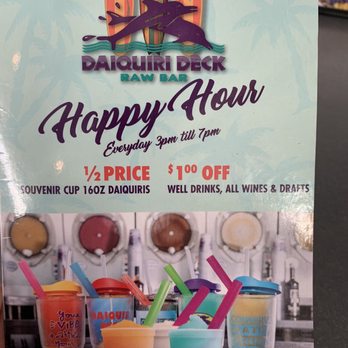Daiquiri Deck - Menu - Front Page - Seafood Near Me - Bradenton Beach, Florida