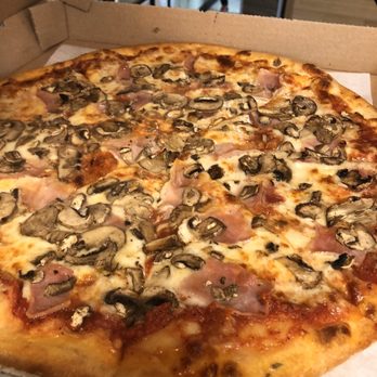 Brooklyn Pie & Cafe - Canadian bacon and mushrooms...It was really good! - Pizza Near Me - Mansfield, Texas
