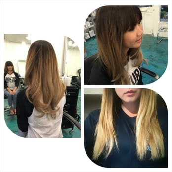 D Salon - Ombre done by Marienette. bottom right is a couple weeks later with the purple shampoo that she suggested! Lighter in person. - Hair Salons Near Me - Riverside, California D Salon - Ombre done by Marienette. bottom right is a couple weeks later with the purple shampoo that she suggested! Lighter in person. - Hair Salons Near Me - Riverside, California