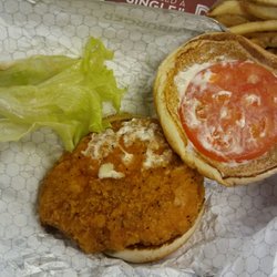 Wendys Old Fashioned Hamburgers Office - One of the lackluster sandwiches. Small lettuce and mayo just splattered.