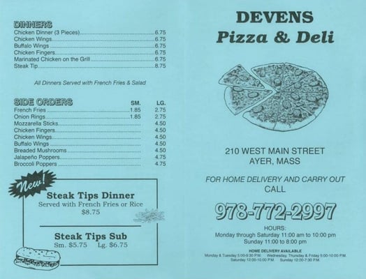 Menu photo 1 Devens Pizza & Deli Ayer, MA Menu photo 1 Devens Pizza & Deli Ayer, MA