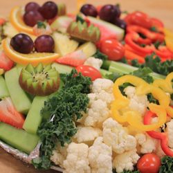 Out N Back Catering & Take-Out - Half and Half Tray with fresh cut fruit and vegetables