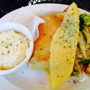 Foolish Craig's Cafe - Tofu, veg and peanut sauce wrapped in a crepe; grits on the side. - Creperies Near Me - Boulder, Colorado Foolish Craig's Cafe - Tofu, veg and peanut sauce wrapped in a crepe; grits on the side. - Creperies Near Me - Boulder, Colorado