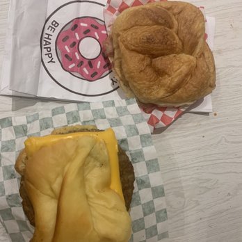 Fresh Donuts - Breakfast sandwiches (Sausage bottom, bacon top) - Donuts Near Me - Oklahoma City, Oklahoma Fresh Donuts - Breakfast sandwiches (Sausage bottom, bacon top) - Donuts Near Me - Oklahoma City, Oklahoma