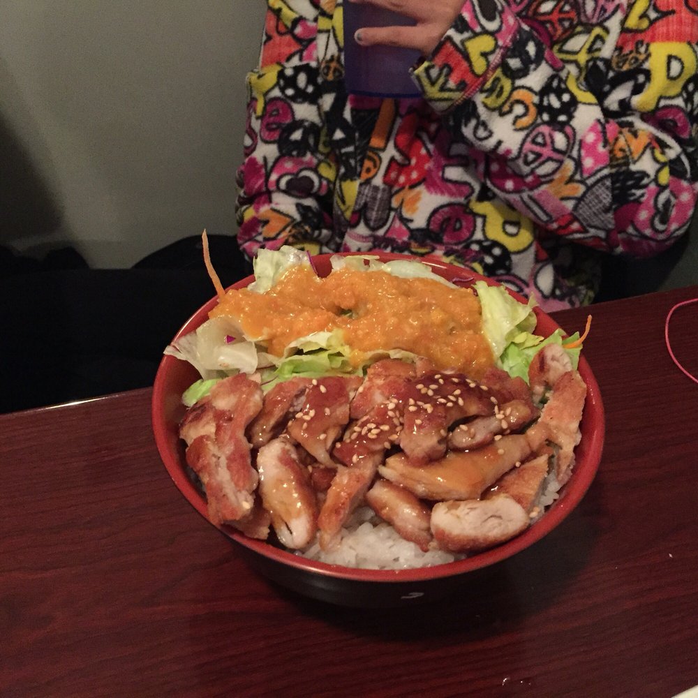 Sake Sushi - Chicken Bowl - 1 pound of rice and salad on a hot rice. hot and cold don't mix. - Japanese Near Me - Walnut, California Sake Sushi - Chicken Bowl - 1 pound of rice and salad on a hot rice. hot and cold don't mix. - Japanese Near Me - Walnut, California