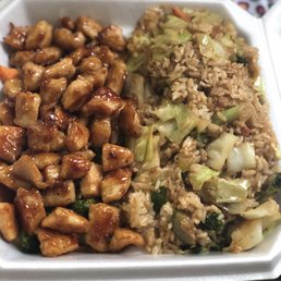 Mongolian chicken and [veggie] fried rice