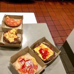 A recycled quarter pounder. A recycled quarter pounder.