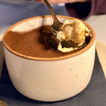 Decore - My sister would not wait for me to take the picture of this perfect tiramisu. - Italian Near Me - San Diego, California