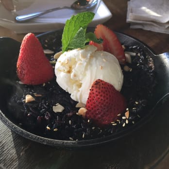 Burma Superstar - Coconut ice cream over black rice pudding...nom - Burmese Near Me - Alameda, California Burma Superstar - Coconut ice cream over black rice pudding...nom - Burmese Near Me - Alameda, California