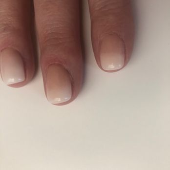 Glow Nail Spa - Notice the lack of blending between pink and white. - Nail Salons Near Me - Garland, Texas