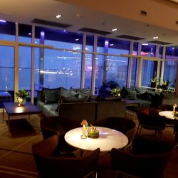 Upper House Dining - Beautiful windows with colorful hues