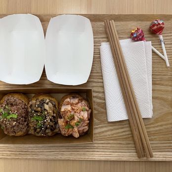 YUBU SoHo - BOX OF 3: Beef Bulgogi, Mushroom Bulgogi, and Salmon (Torched) - Korean Near Me - New York, New York YUBU SoHo - BOX OF 3: Beef Bulgogi, Mushroom Bulgogi, and Salmon (Torched) - Korean Near Me - New York, New York