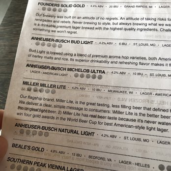Brauburgers - A page of beer menu - Burgers Near Me - Forest, Virginia