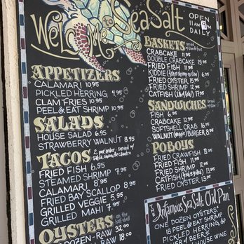Sea Salt Eatery - Menu hanging outside! - Seafood Near Me - Minneapolis, Minnesota