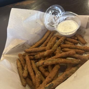 Frisella's Roastery - Half eaten fried green beans - there were a lot more a few minutes ago! - Barbeque Near Me - Glendora, California Frisella's Roastery - Half eaten fried green beans - there were a lot more a few minutes ago! - Barbeque Near Me - Glendora, California
