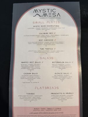 Menu photo 1 Mystic Mesa Santa Fe, NM Menu photo 1 Mystic Mesa Santa Fe, NM