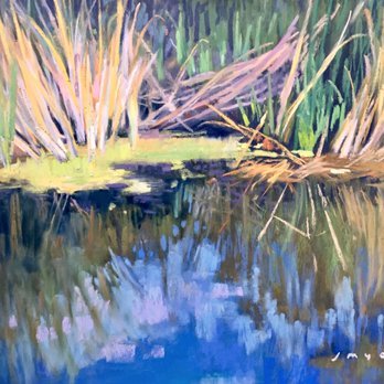 Peter Strauss Ranch - My pastel painting of Triunfo Creek with clouds reflecting in the water. - Landmarks & Historical Buildings Near Me - Agoura Hills, California Peter Strauss Ranch - My pastel painting of Triunfo Creek with clouds reflecting in the water. - Landmarks & Historical Buildings Near Me - Agoura Hills, California