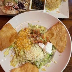Nacho’s Mexican Grill Minocqua - Chicken taco salad and fish tacos
