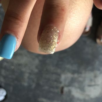 Blue Sky Nail Salon - Glitter doesn't even go to the top of nail - Nail Salons Near Me - Dacula, Georgia