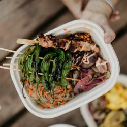 Osorio Kitchen - Some of the yakitori offerings in a festival atmosphere