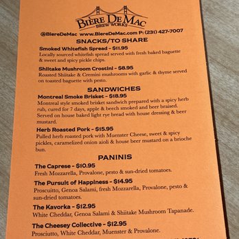 Biere De Mac Brew Works - Food menu - Brewpubs Near Me - Mackinaw City, Michigan Biere De Mac Brew Works - Food menu - Brewpubs Near Me - Mackinaw City, Michigan
