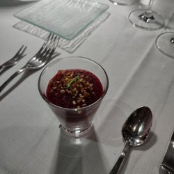 Restaurant Au Vieux Porche - Complimentary appetizer; Delicious savory beets and mousse