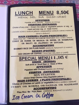 Menu photo 2 Mount Everest Pilar de la Horadada, A