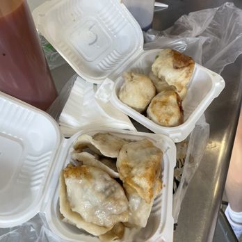 King Dumplings - pork fried bun (top) chive and pork dumpling (bottom) - Chinese Near Me - New York, New York King Dumplings - pork fried bun (top) chive and pork dumpling (bottom) - Chinese Near Me - New York, New York