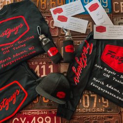 Fast Guys Automotive - We have all kinds of merchandise for sale! Water bottles, shirts, kids apparel, and hats. We also have gift cards for purchase!