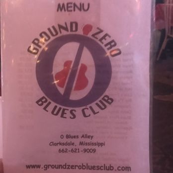 Ground Zero Blues Club - Menu - Jazz & Blues Near Me - Clarksdale, Mississippi