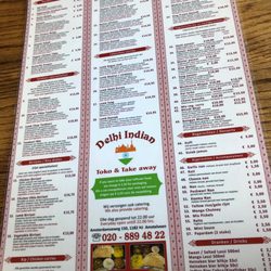 Delhi Indian - Menu