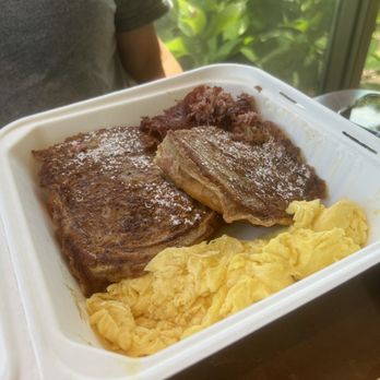 Hole In One - Cinnamon roll French toast and scrambled eggs - Bakeries Near Me - Orleans, Massachusetts Hole In One - Cinnamon roll French toast and scrambled eggs - Bakeries Near Me - Orleans, Massachusetts