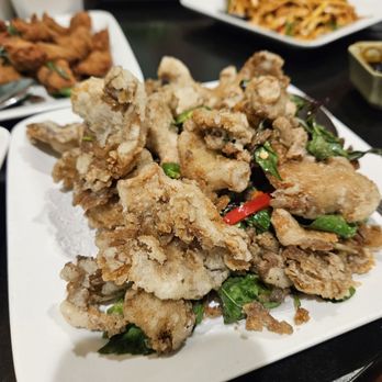 Vege Valley  - 1 of 2 orders of fried oyster mushroom - one without egg wash for our vegan friend and one the regular way. - Vegetarian Near Me - San Gabriel, California