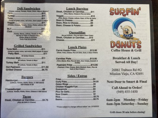 Menu photo 2 Surfin' Donuts Mission Viejo, CA Menu photo 2 Surfin' Donuts Mission Viejo, CA