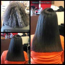 Aisha's Salon & Spa - Permanent Hair Straightening. Results last up to a year.