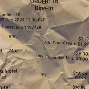 Oli's Tacos - $2 for sour cream making for a $10 disappointment - Tacos Near Me - Montclair, California