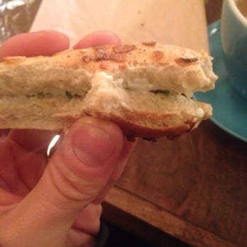 The Chipped Cup - Barely any cream cheese on this bagel, but seriously this was the skimpiest amount of cream cheese I've ever seen in my life. - Coffee & Tea Near Me - New York, New York The Chipped Cup - Barely any cream cheese on this bagel, but seriously this was the skimpiest amount of cream cheese I've ever seen in my life. - Coffee & Tea Near Me - New York, New York