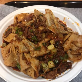 spicy cumin lamb noodles. very mediocre